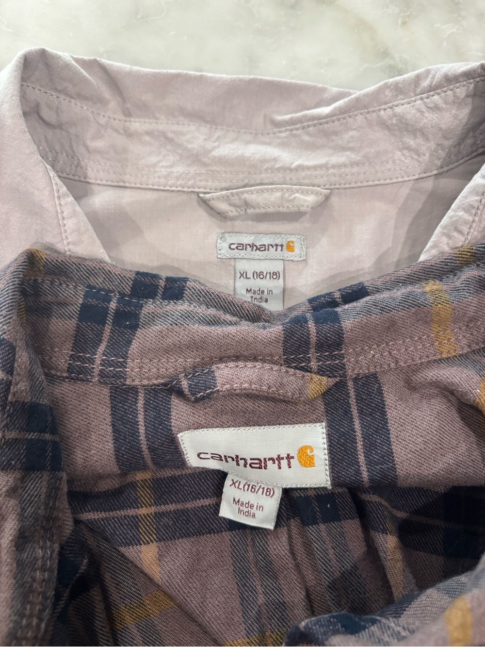 Carhartt Mauve & Plaid Button-Up Shirts - Picture 2 of 8